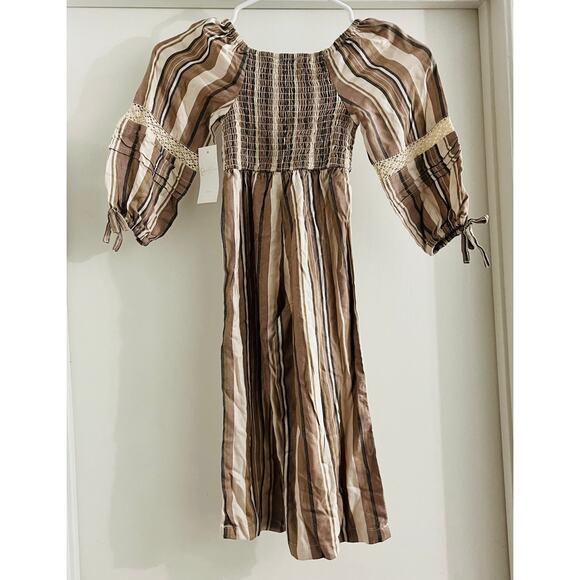 Jessica Simpson Smocked Jumpsuit - Girls Size 4 - NWT - Picture 3 of 11